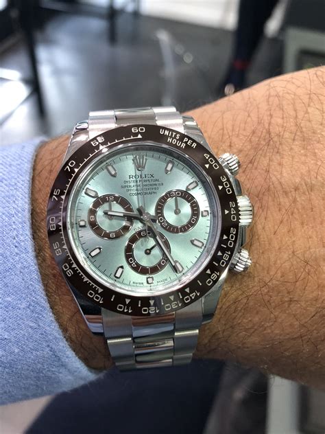 rolex cosmograph daytona ice blue dial platinum|Rolex 116506 retail price.